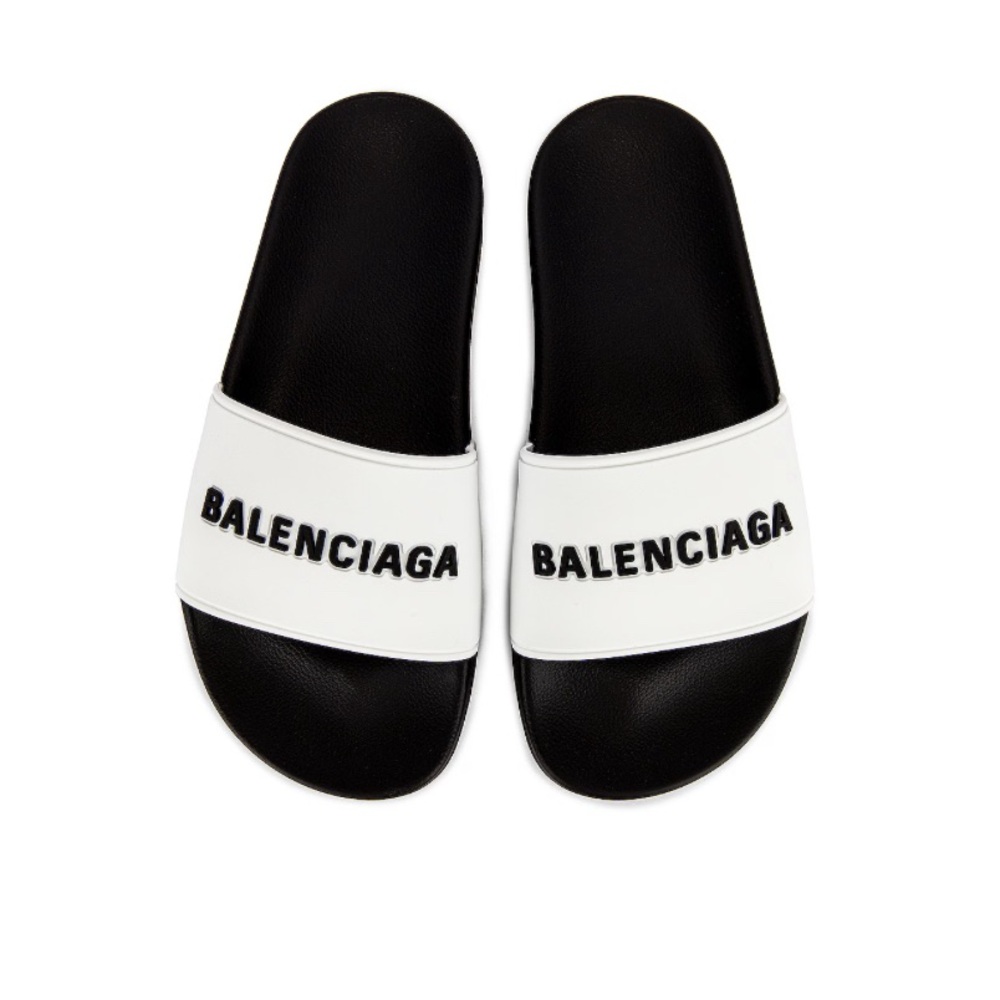 Balenciaga Black and White Slides